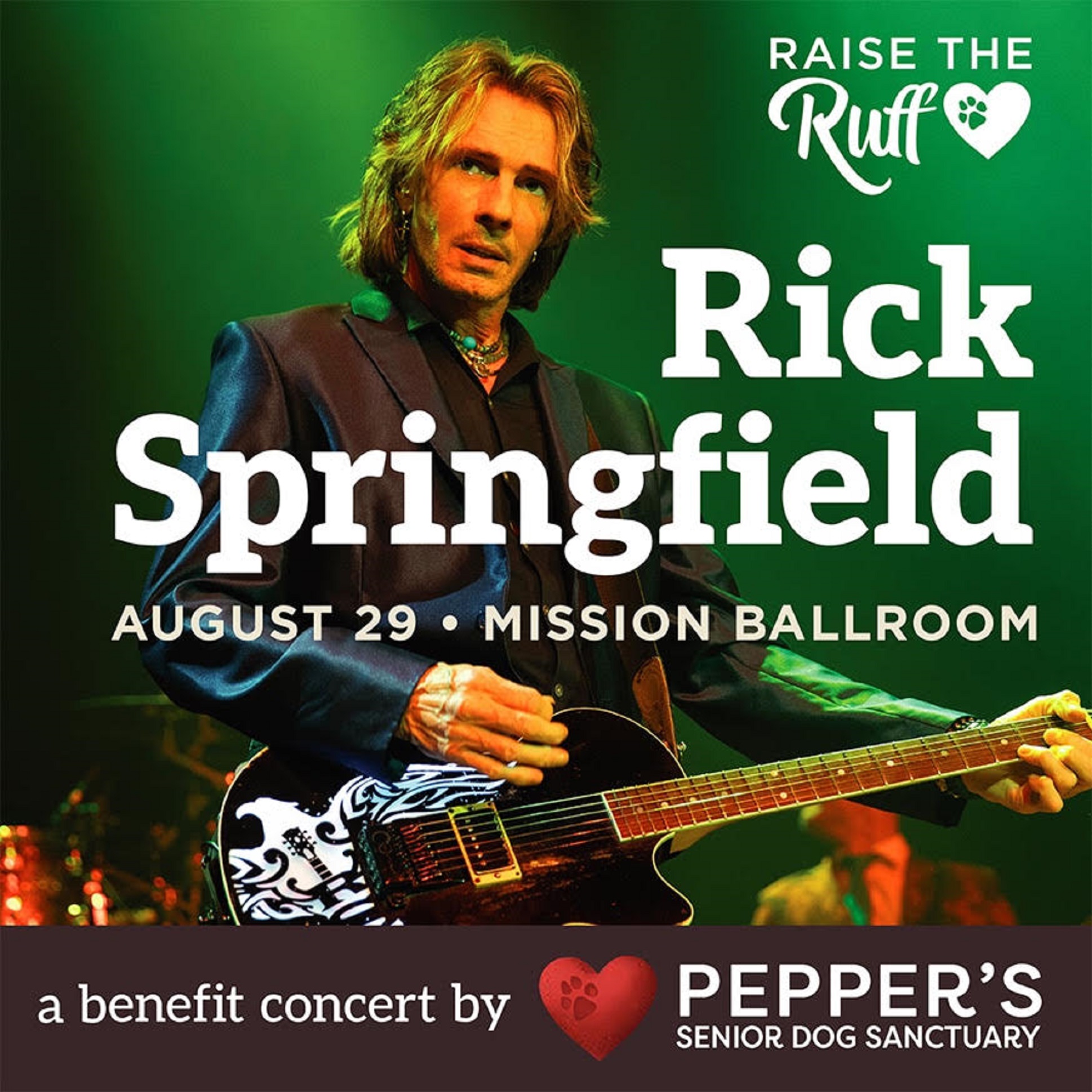 RICK SPRINGFIELD ANNOUNCED AS THE FEATURED ENTERTAINER AT RAISE THE RUFF, AN EVENING BENEFITING PEPPER’S SENIOR DOG SANCTUARY