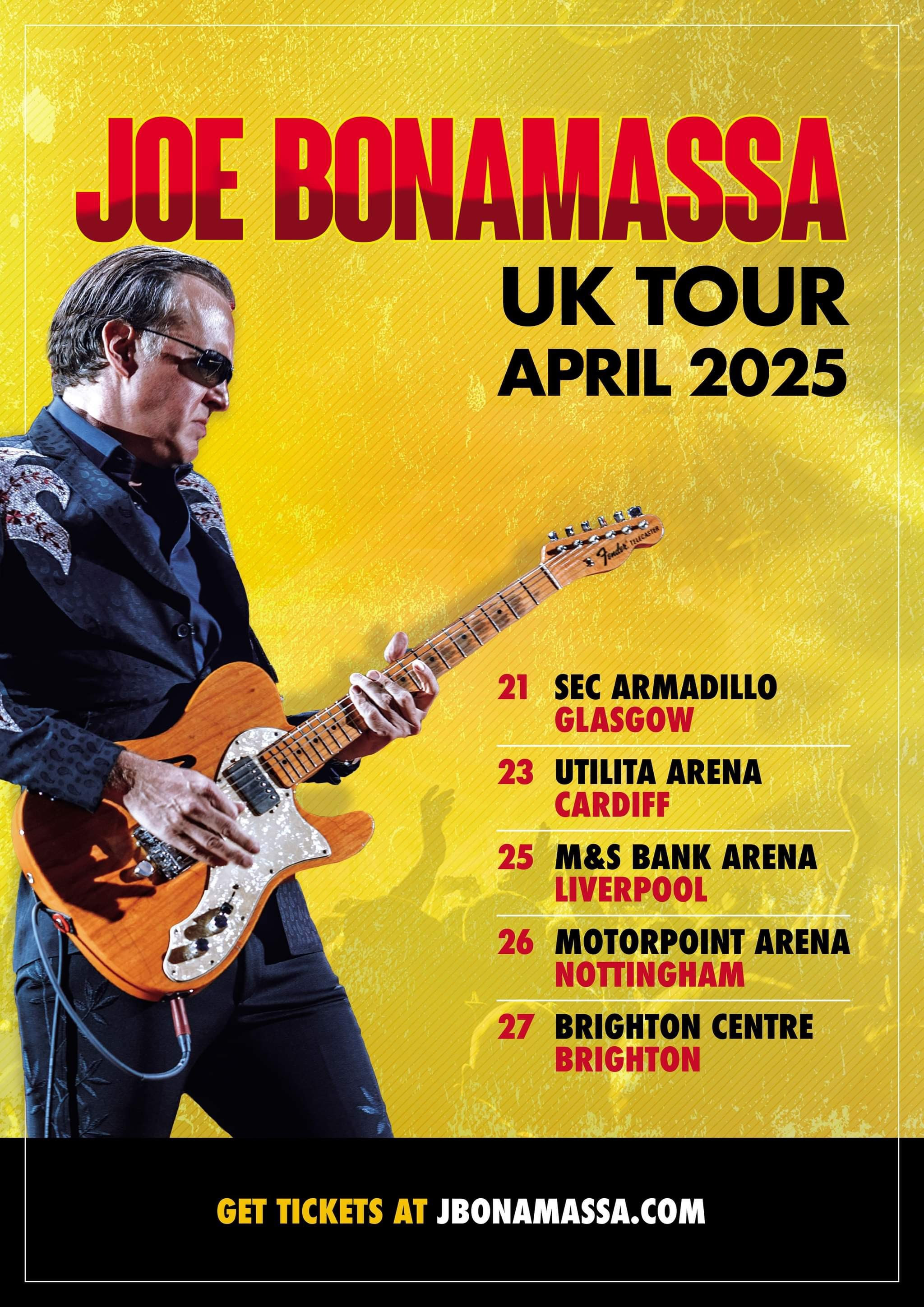 Joe Bonamassa Announces Five April 2025 UK Arena Dates
