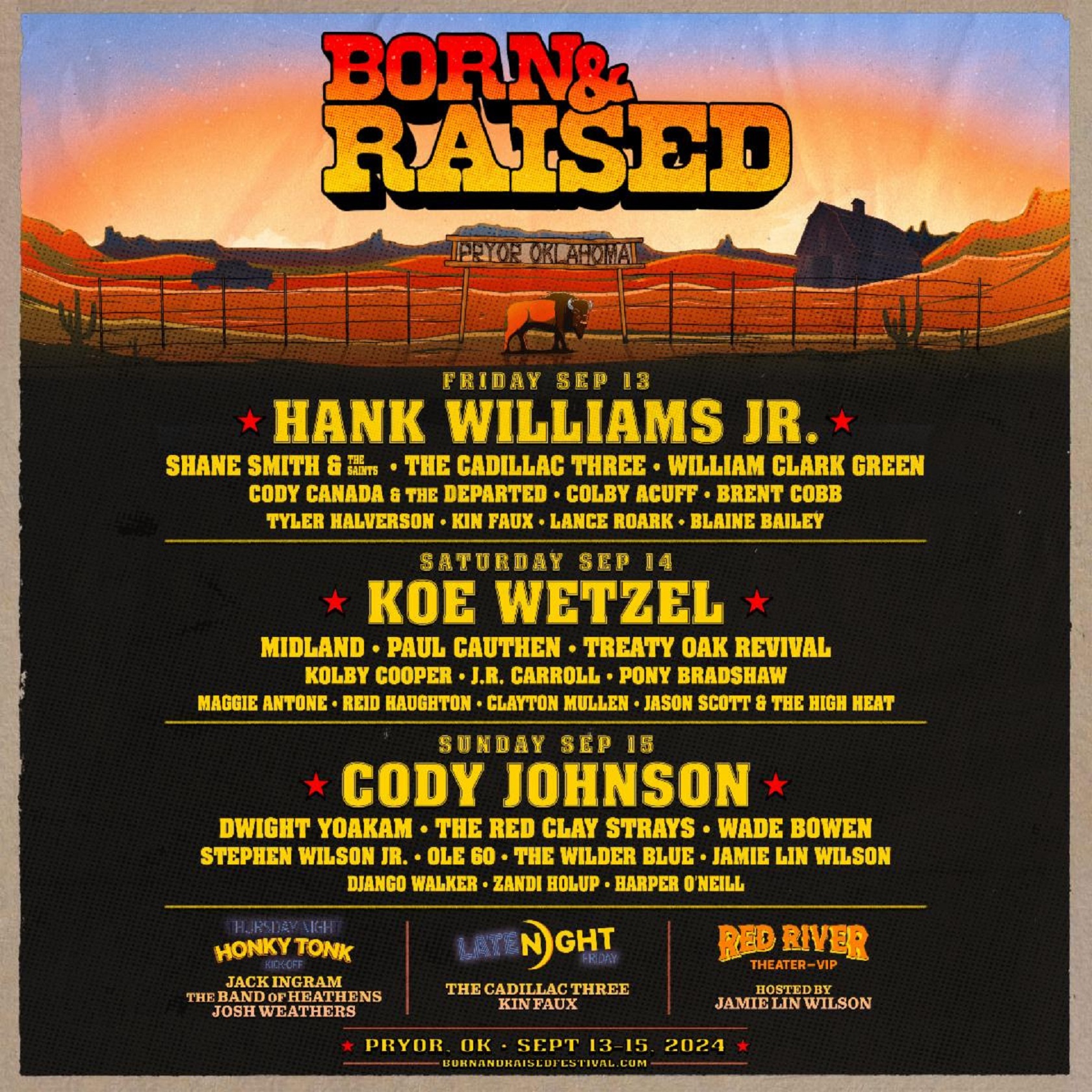 Danny Wimmer Presents Announces Set Times for 4th Annual Born & Raised Festival in Pryor, OK