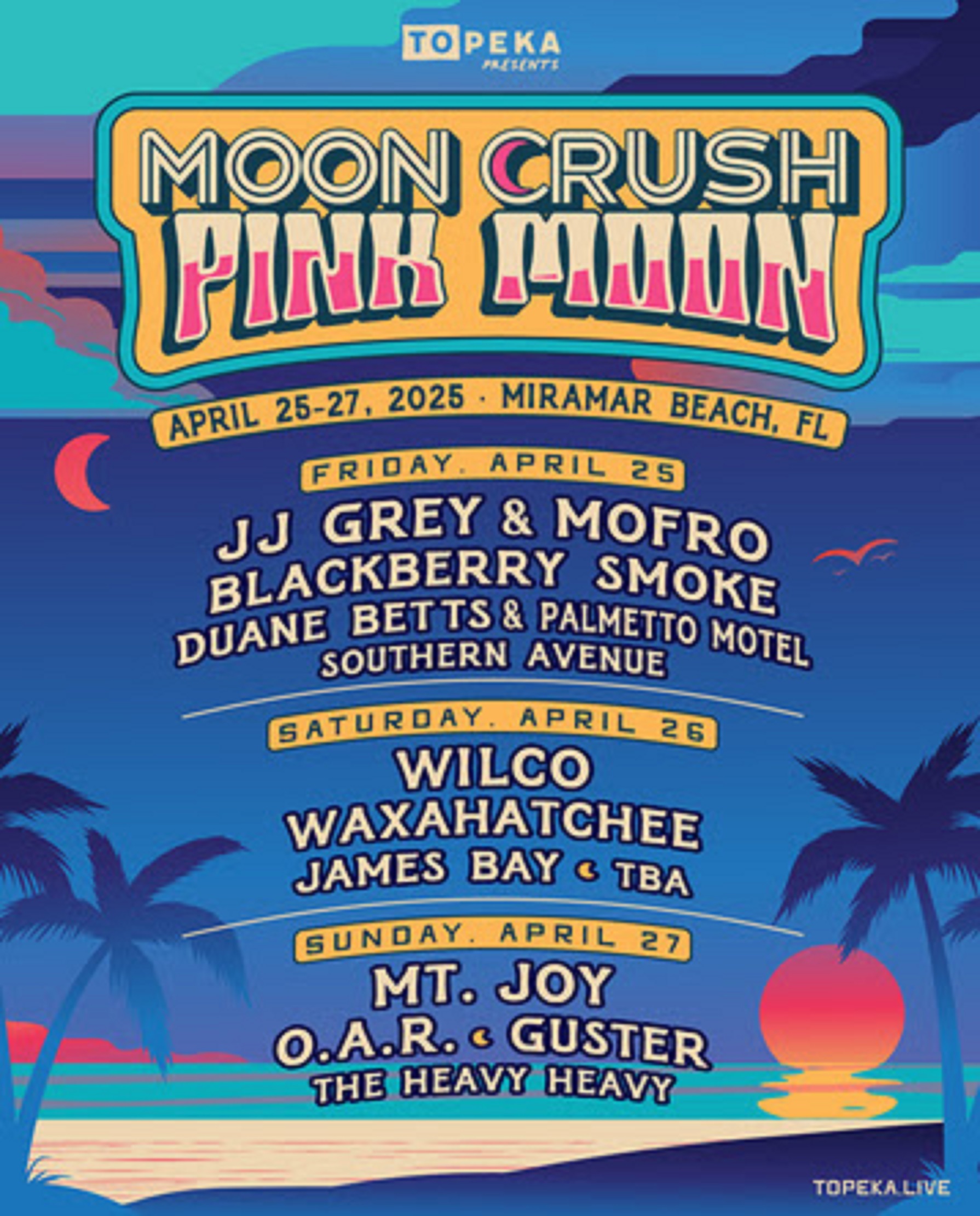 Moon Crush "Pink Moon" celebrates five years Spring 2025, featuring Wilco, Mt. Joy, JJ Grey & Mofro, Blackberry Smoke + more