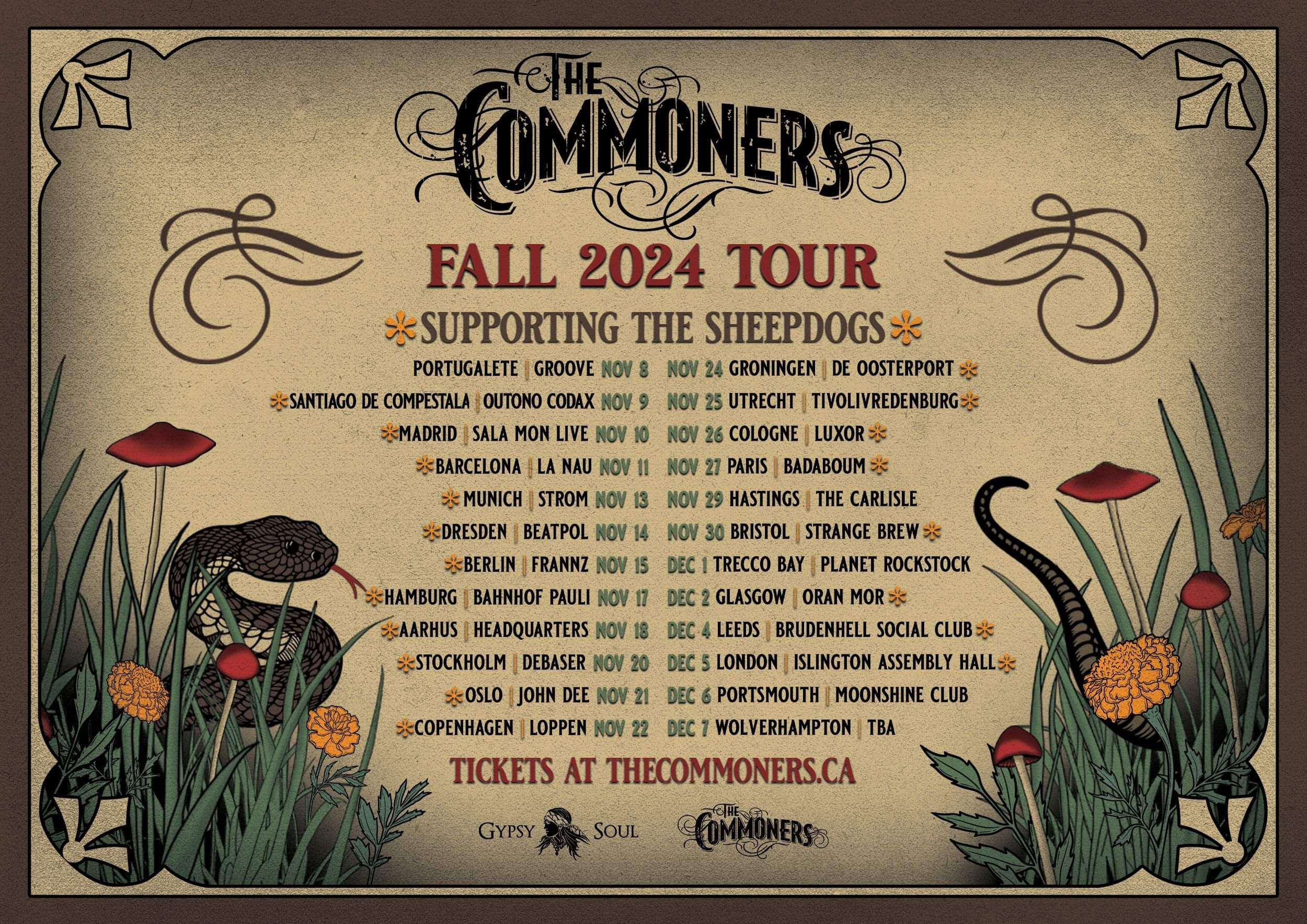 The Commoners release "Restless" single and land special guest slot on the Sheepdogs European Tour