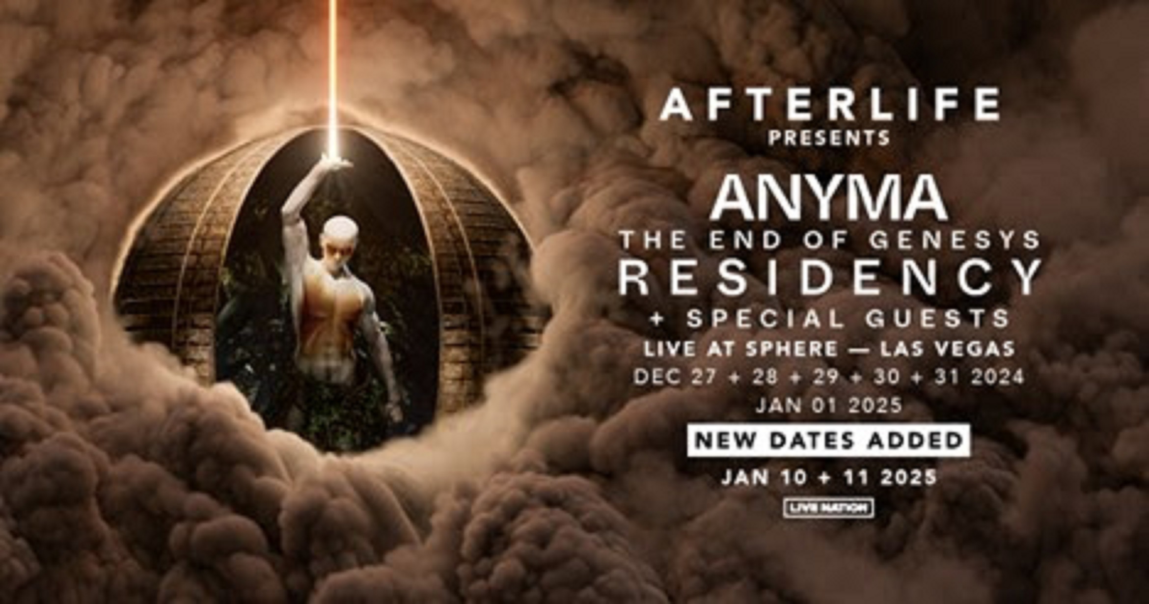 Afterlife Presents Anyma 'The End of Genesys' Live Residency Announces Extended Run January 10 & 11, 2025 Live at Sphere Las Vegas