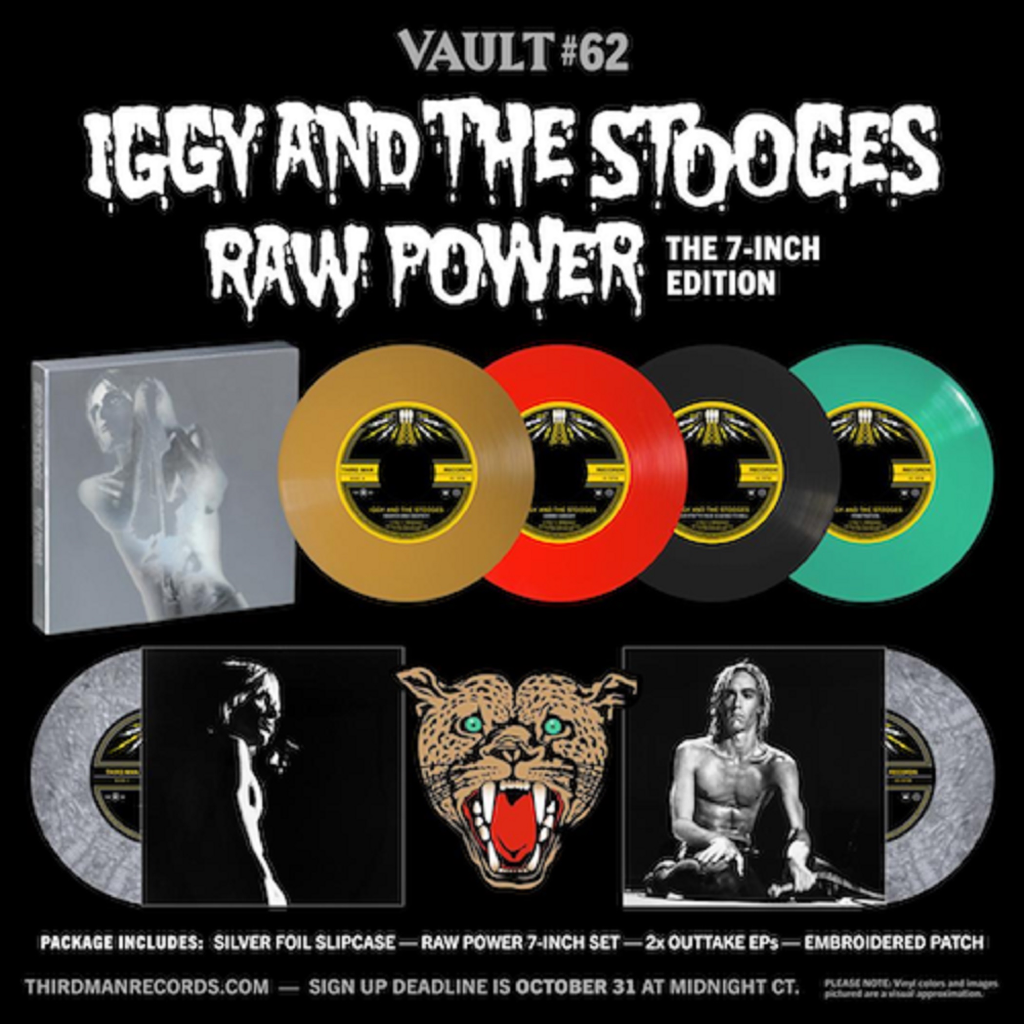 Third Man Records announces Vault Pkg. #62: Iggy And The Stooges’ "Raw Power - The 7-Inch Edition"