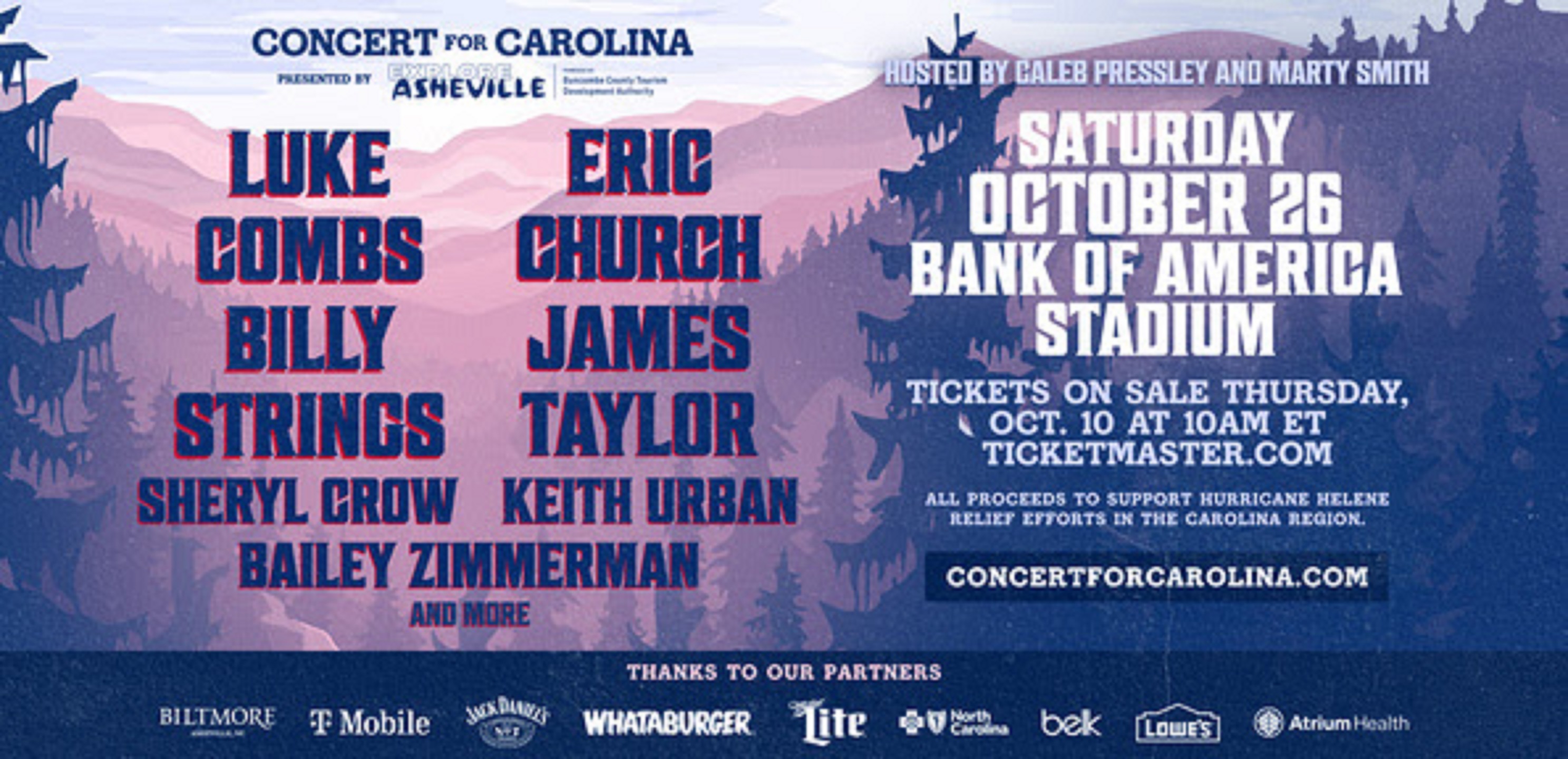 Sheryl Crow, Keith Urban and Bailey Zimmerman join “Concert for Carolina" benefit show, tickets on-sale tomorrow