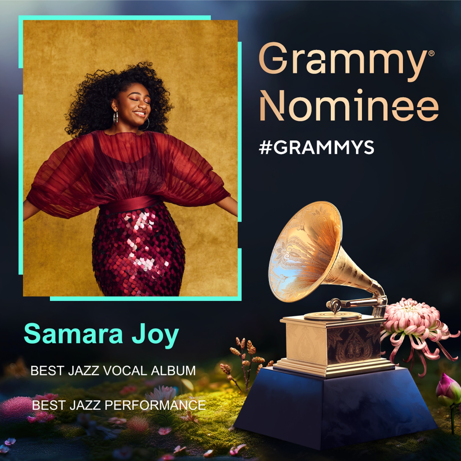 Samara Joy earns two GRAMMY nominations for 'A Joyful Holiday'