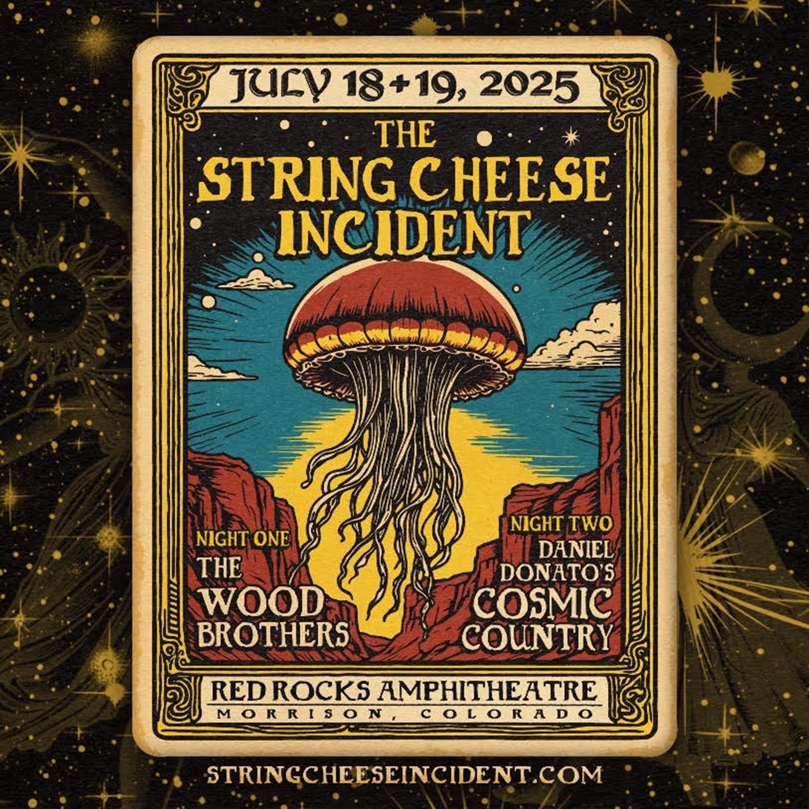 THE STRING CHEESE INCIDENT ANNOUNCES TWO-NIGHT RUN AT RED ROCKS AMPHITHEATRE With Special Guests The Wood Brothers & Daniel Donato’s Cosmic Country