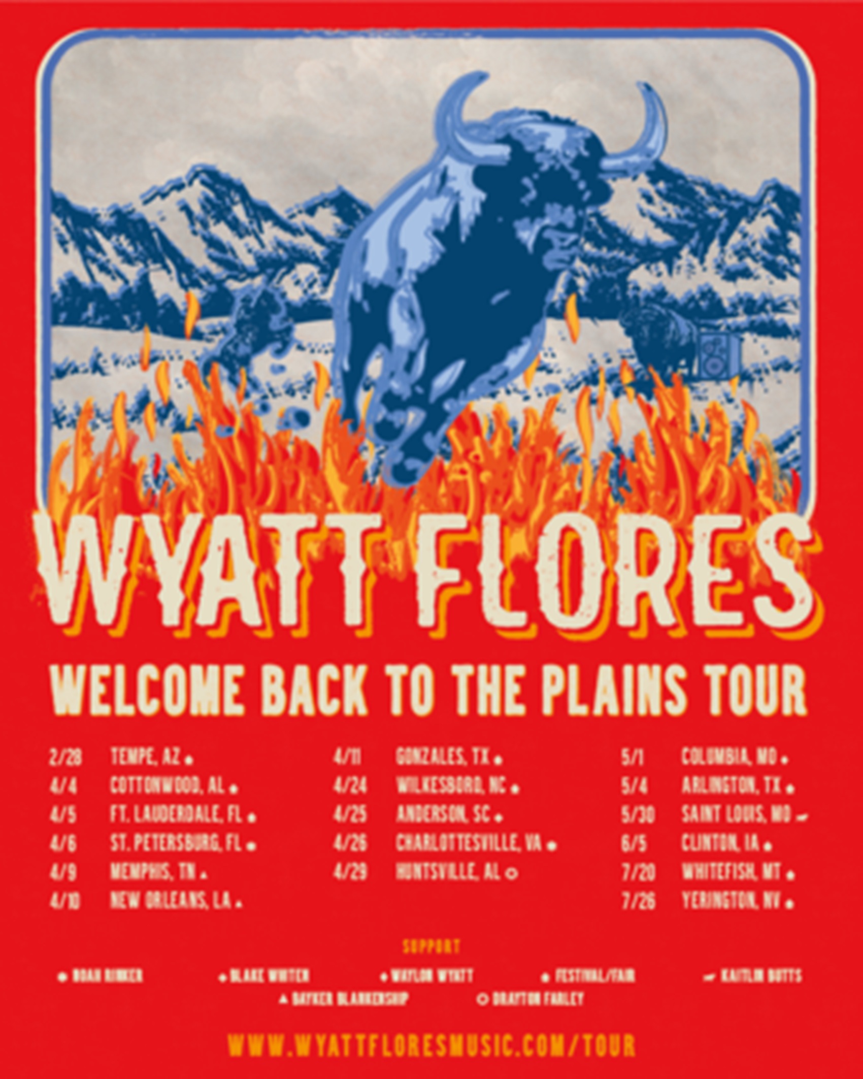 Wyatt Flores confirms spring “Welcome Back to the Plains Tour”