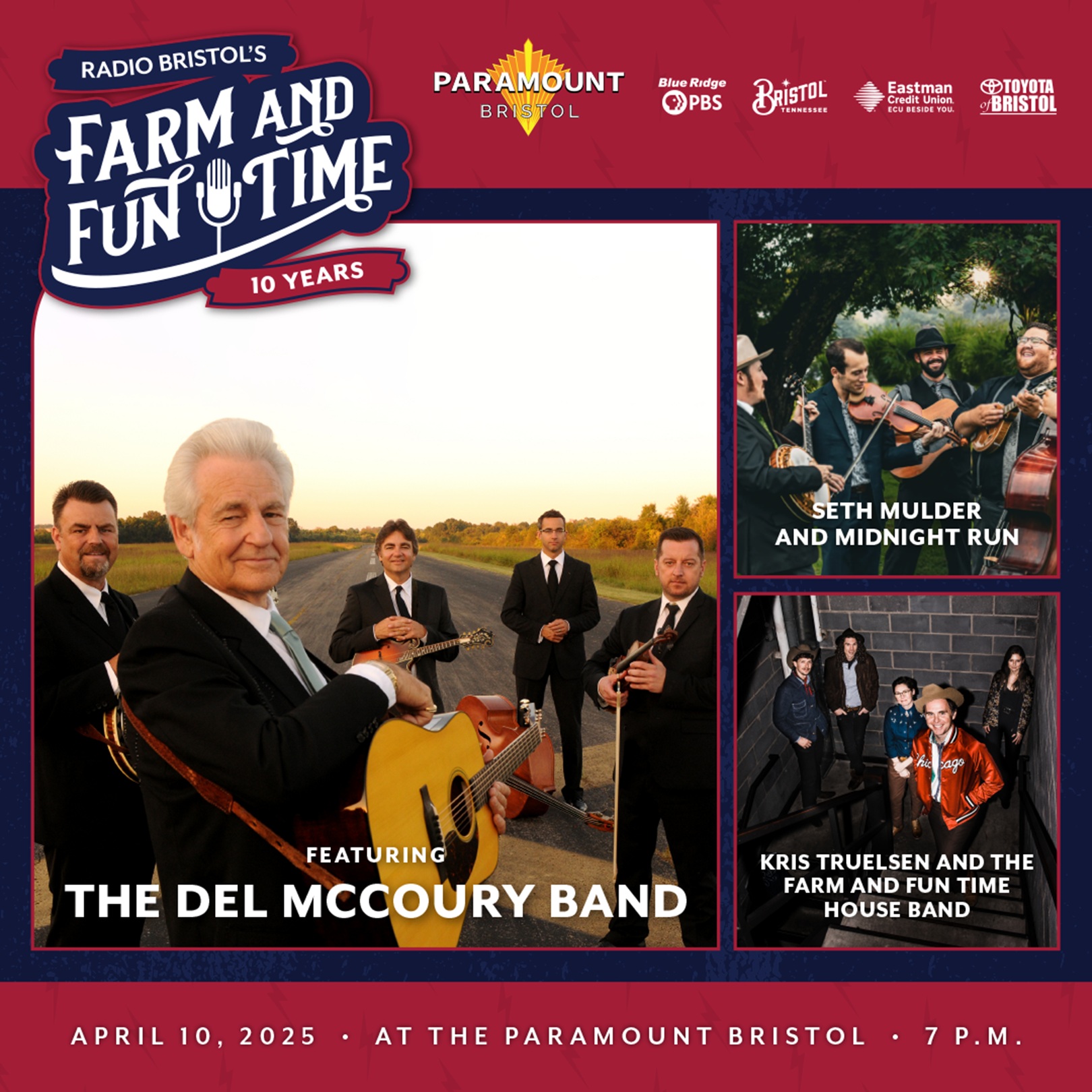 The Del McCoury Band, Seth Mulder & Midnight Run, Plus Host Kris Truelsen and the Farm and Fun Time House Band Take the Stage on April 10, 2025