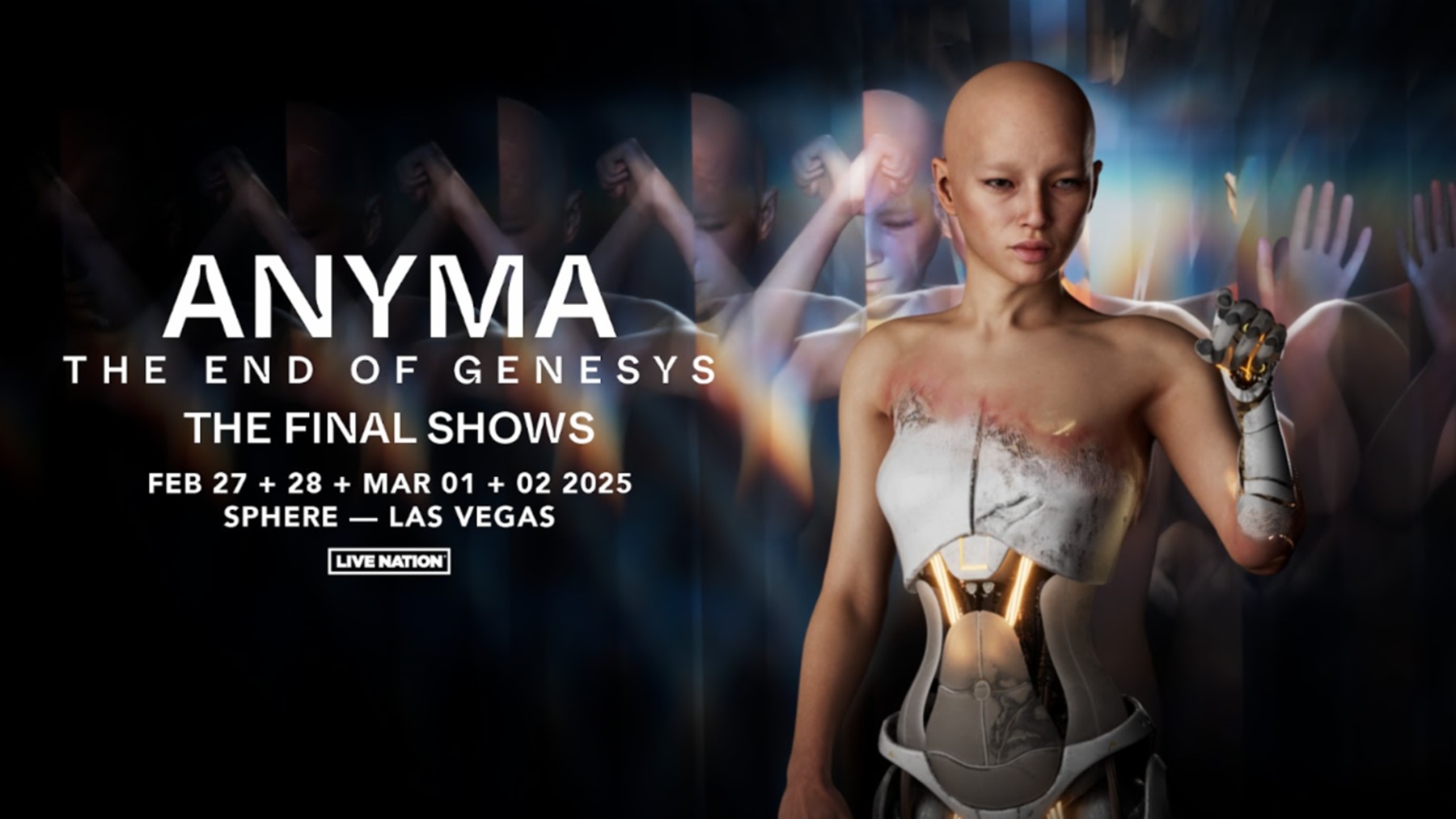 Afterlife Presents Anyma ‘The End Of Genesys’ Residency at Sphere Las Vegas Announces Final Shows February 27, 28; March 1 + 2, 2025