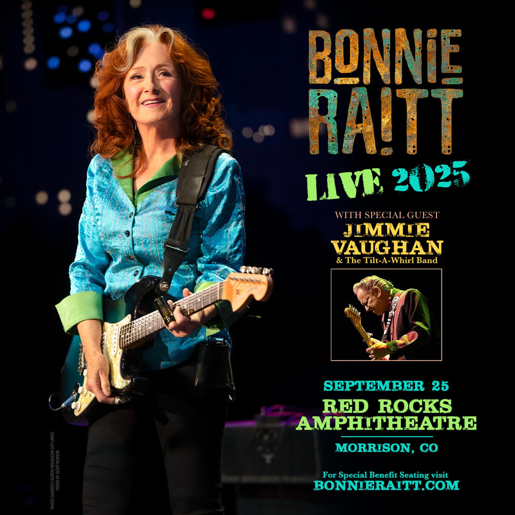 BONNIE RAITT ANNOUNCES 2025 TOUR WITH SPECIAL GUEST JIMMIE VAUGHAN & THE TILT-A-WHIRL BAND