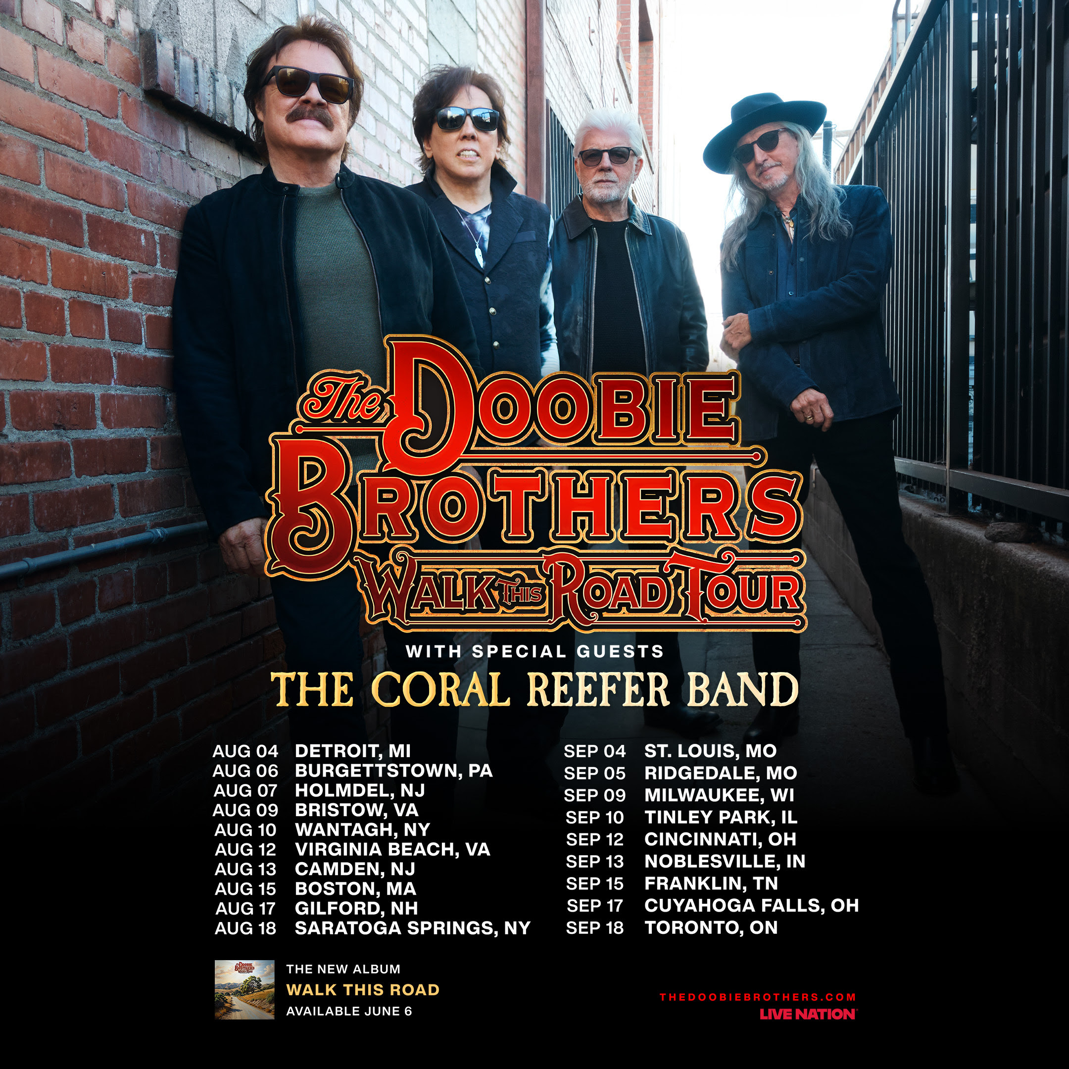 Jimmy Buffett’s Coral Reefer Band To Support Rock And Roll Hall Of Famers The Doobie Brothers As Special Guests Of Walk This Road North American Tour