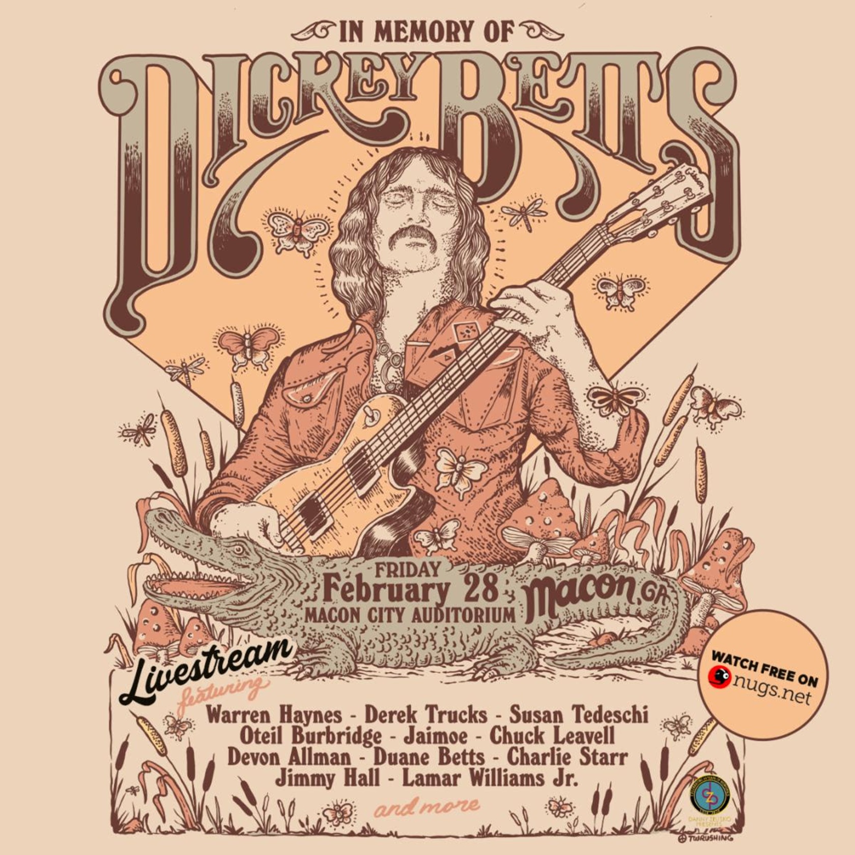 Sold-Out Dickey Betts memorial concert to offer free livestream; plus the brand new 'Dickey Betts Music Education Fund'