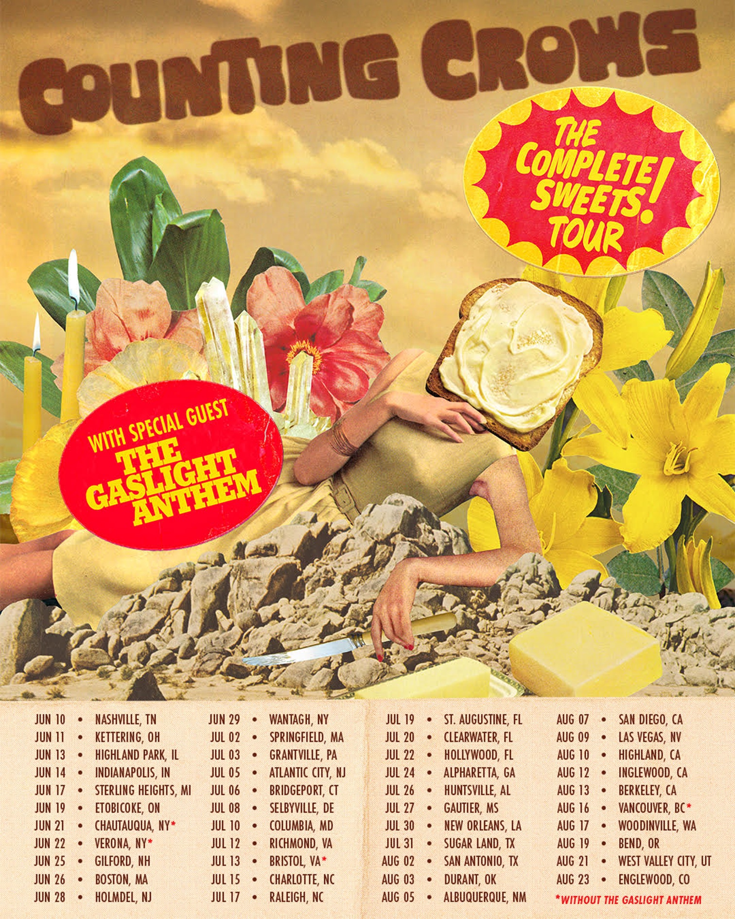 COUNTING CROWS ANNOUNCE THE COMPLETE SWEETS! TOUR IN SUPPORT OF FORTHCOMING ALBUM, BUTTER MIRACLE, THE COMPLETE SWEETS! 