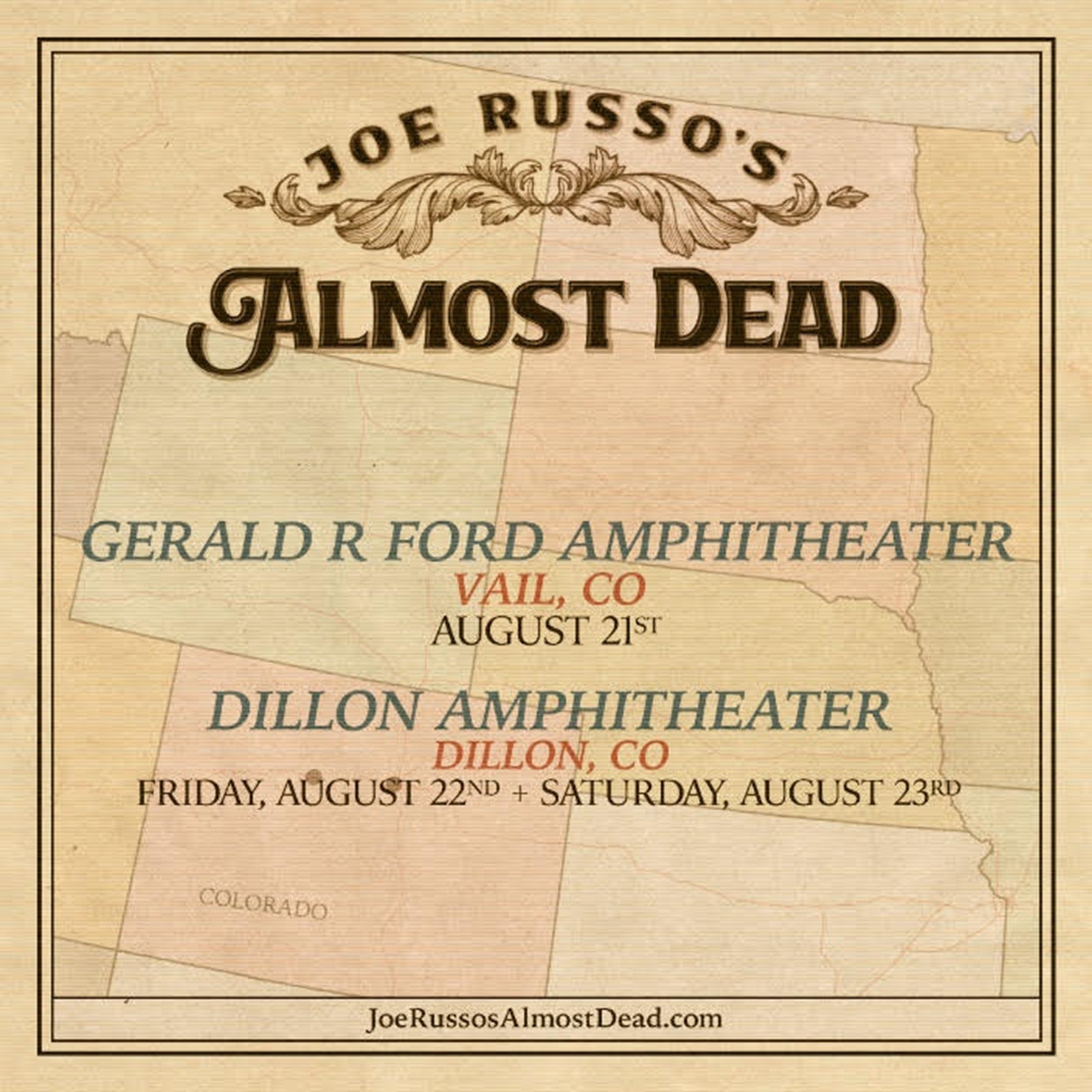 JOE RUSSO’S ALMOST DEAD ANNOUNCES COLORADO SHOWS AT VAIL & DILLON