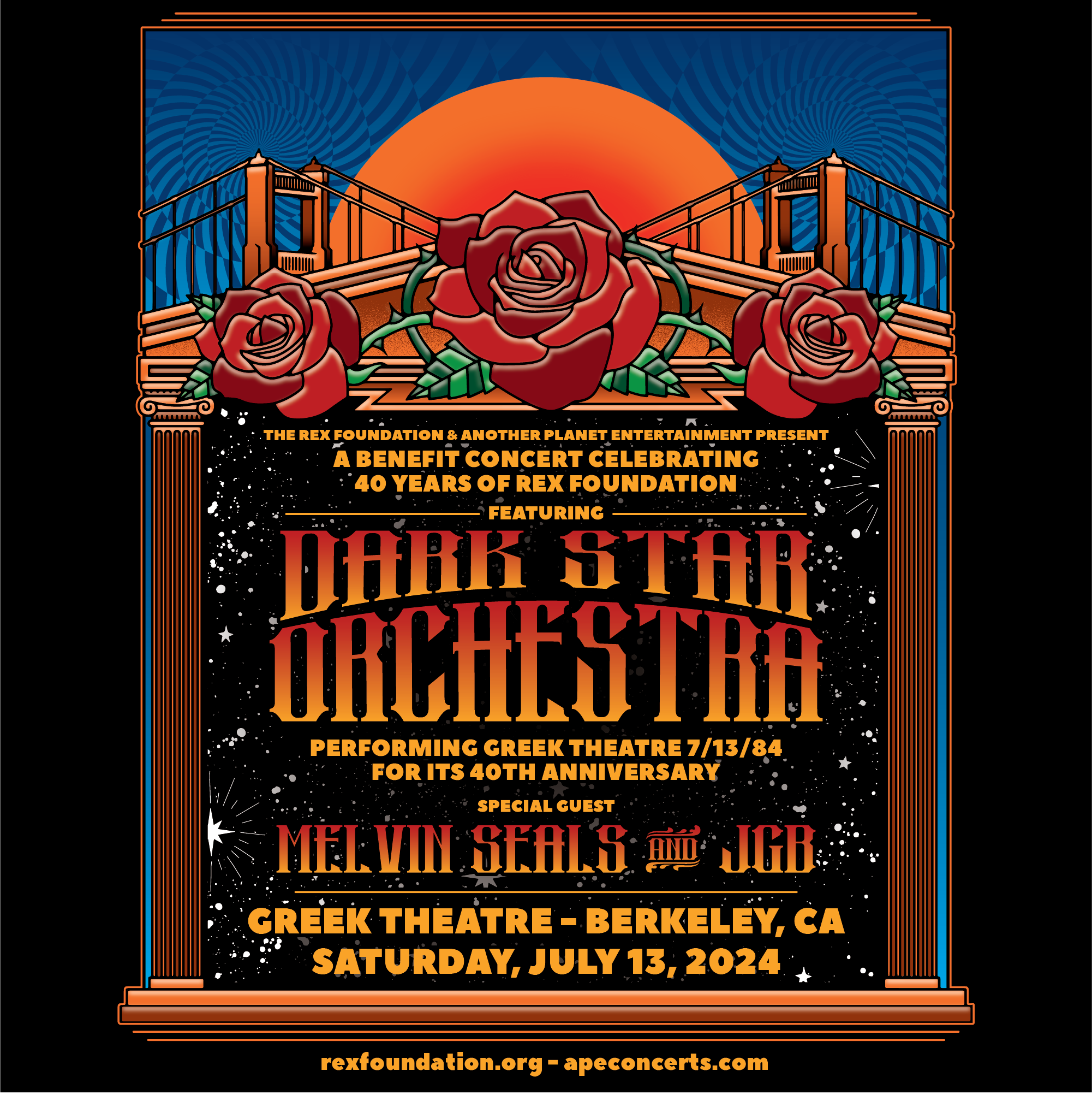 Celebrate Rex's 40th Anniversary at The Greek Theatre with Dark Star Orchestra, Melvin Seals and JGB!