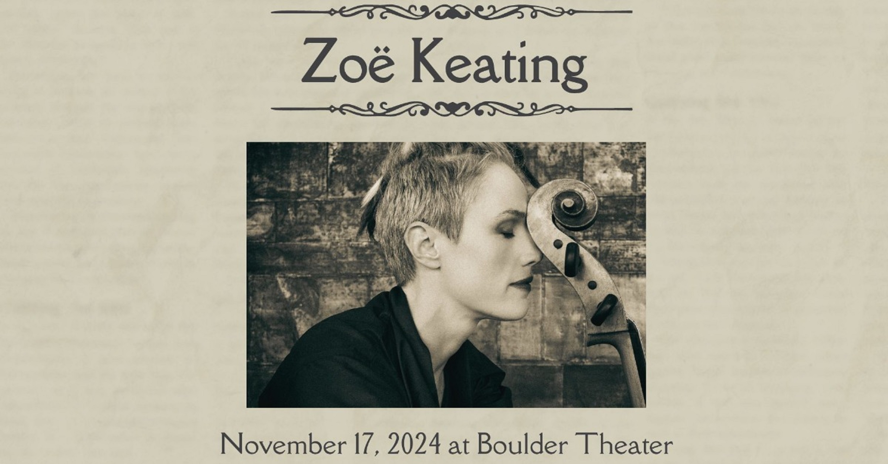 Innovative Cellist and Composer Zoë Keating to Perform at Boulder Theater on November 17, 2024