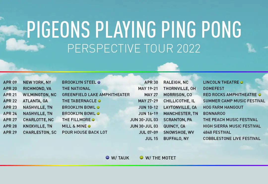 Pigeons on tour this spring & summer