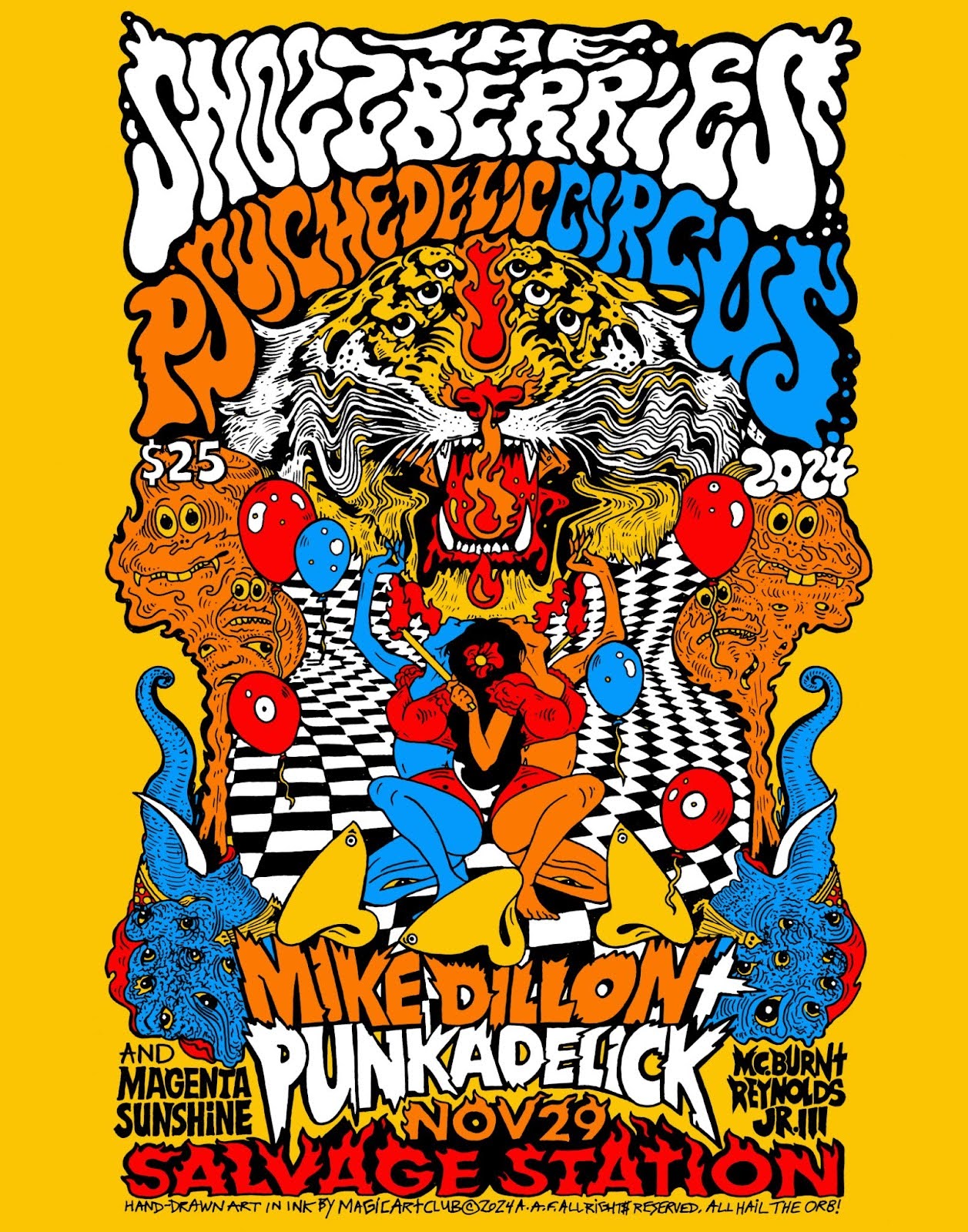 The Snozzberries Announce 4th Annual "Psychedelic Circus" Event | Artwork by Magic Art Club