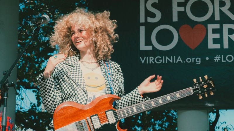 Grace Bowers on the Cumberland Square Park Stage Sunday.  Photo credit: © Birthplace of Country Music; photographer: Sophie Harris 