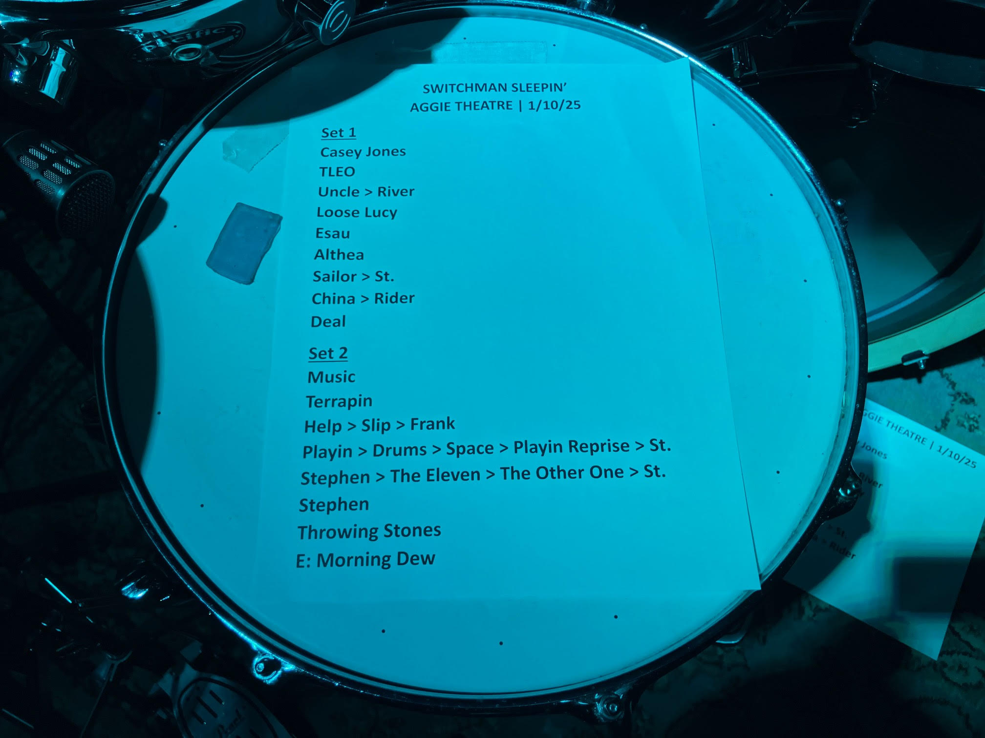 The setlists from the Aggie Theatre | 1/10/2025