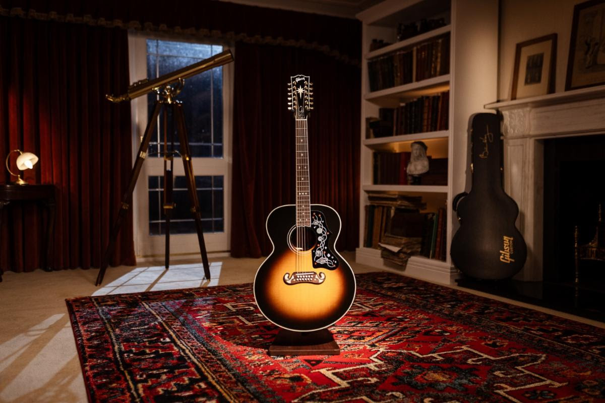 Above: the Brian May SJ-200 12-String acoustic guitar from Gibson Custom.