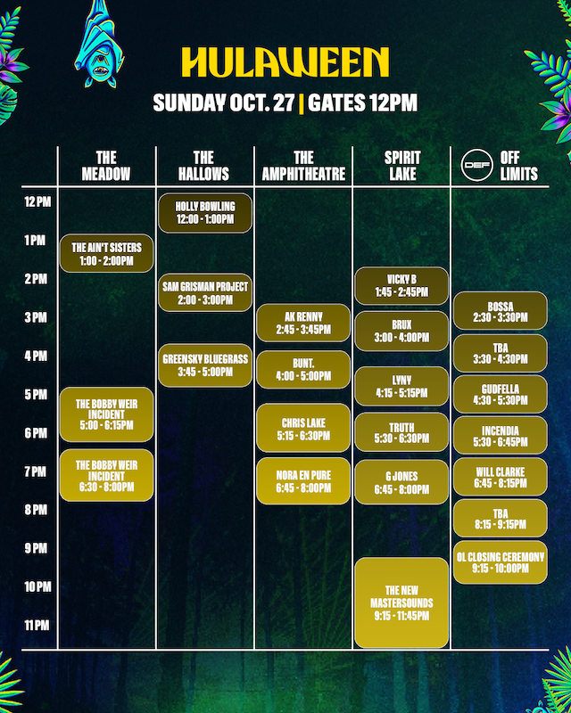 Thursday, October 24 - Sunday, October 27, 2024 at  Spirit of the Suwannee Music Park in Live Oak, Florida