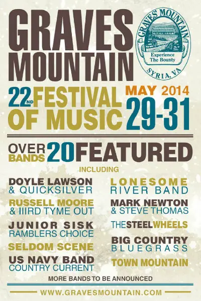 Graves Mountain Festival Announces Initial Line-Up for 2014