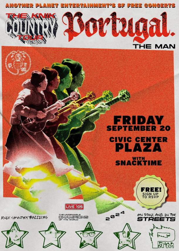 Another Planet Entertainment anuncia segunda série de concertos gratuitos com Portugal. The Man, 20 de setembro, no Civic Center Plaza de São Francisco